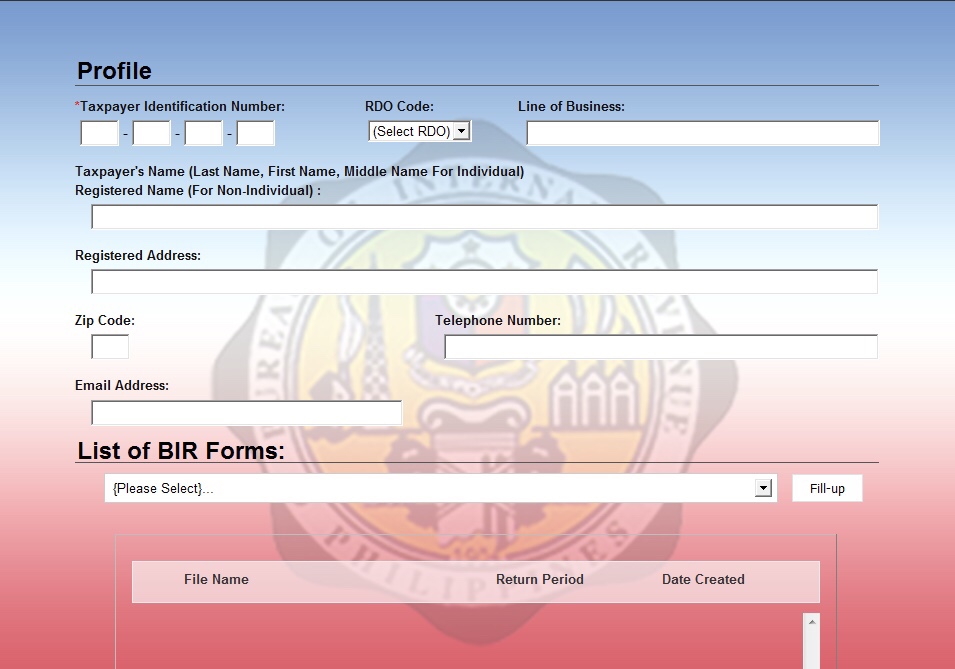 eBIR Forms portal